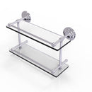 Allied Brass Que New 16 Inch Double Glass Shelf with Gallery Rail QN-2-16-GAL-SCH