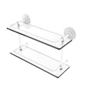 Allied Brass Que New 16 Inch Double Glass Shelf with Gallery Rail QN-2-16-GAL-WHM