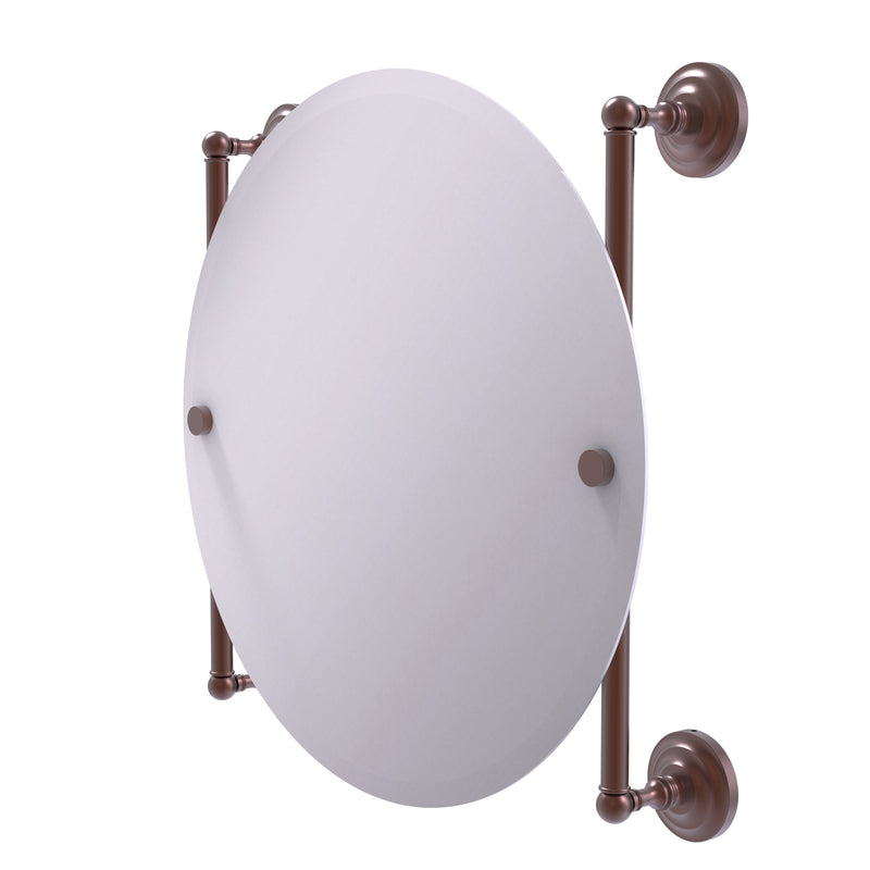 Allied Brass Que New Collection Round Frameless Rail Mounted Mirror QN-27-90-CA