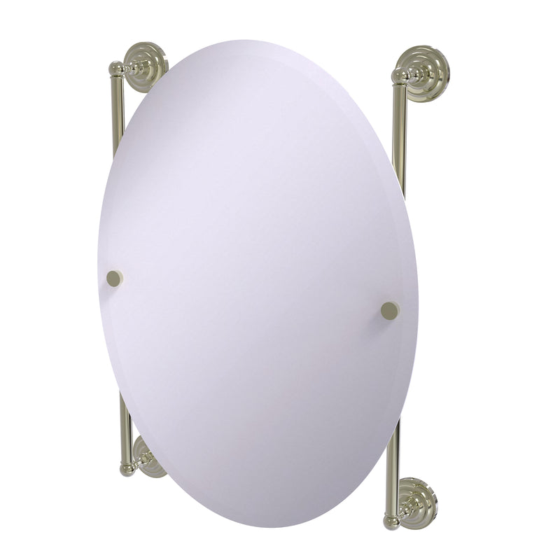 Allied Brass Que New Collection Oval Frameless Rail Mounted Mirror QN-27-91-PNI