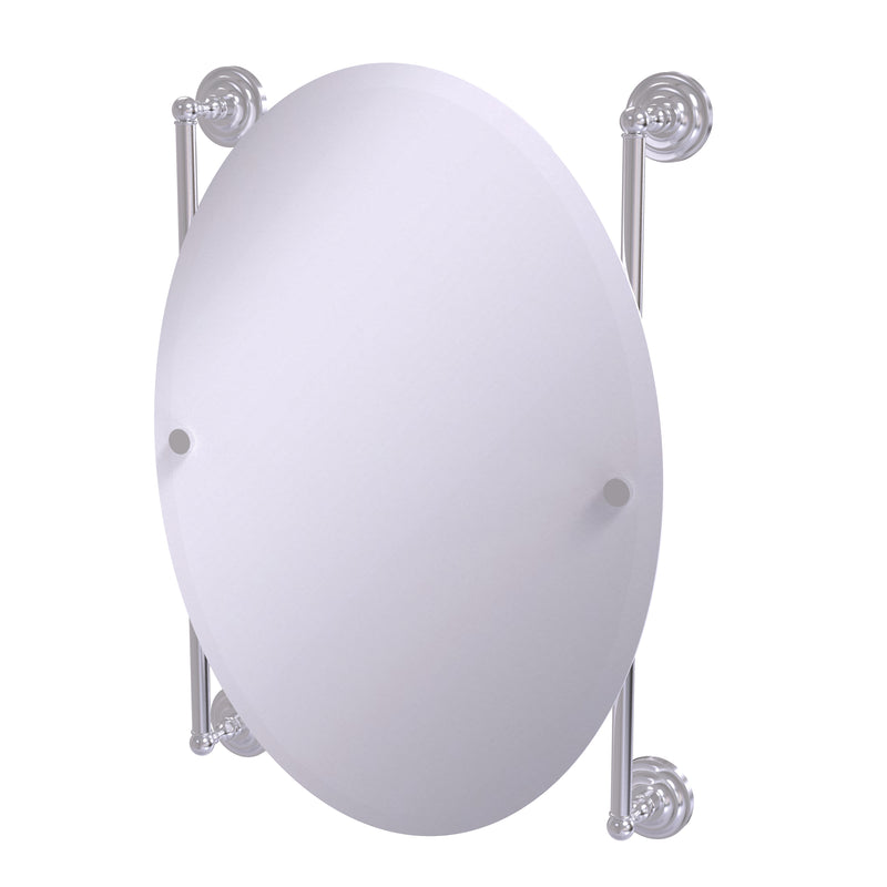 Allied Brass Que New Collection Oval Frameless Rail Mounted Mirror QN-27-91-SCH