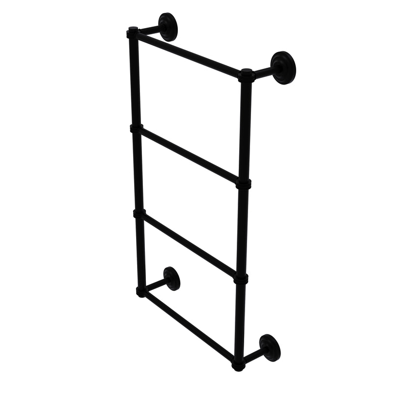 Allied Brass Que New Collection 4 Tier 24 Inch Ladder Towel Bar with Dotted Detail QN-28D-24-BKM