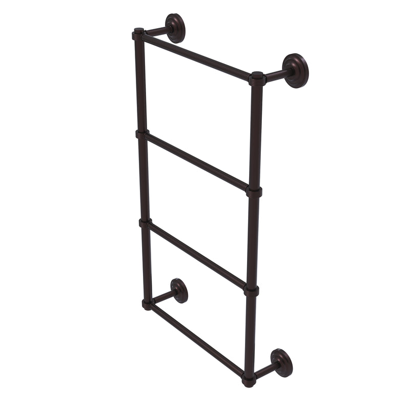 Allied Brass Que New Collection 4 Tier 24 Inch Ladder Towel Bar with Groovy Detail QN-28G-24-ABZ