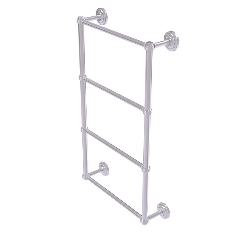 Allied Brass Que New Collection 4 Tier 24 Inch Ladder Towel Bar with Groovy Detail QN-28G-24-SCH