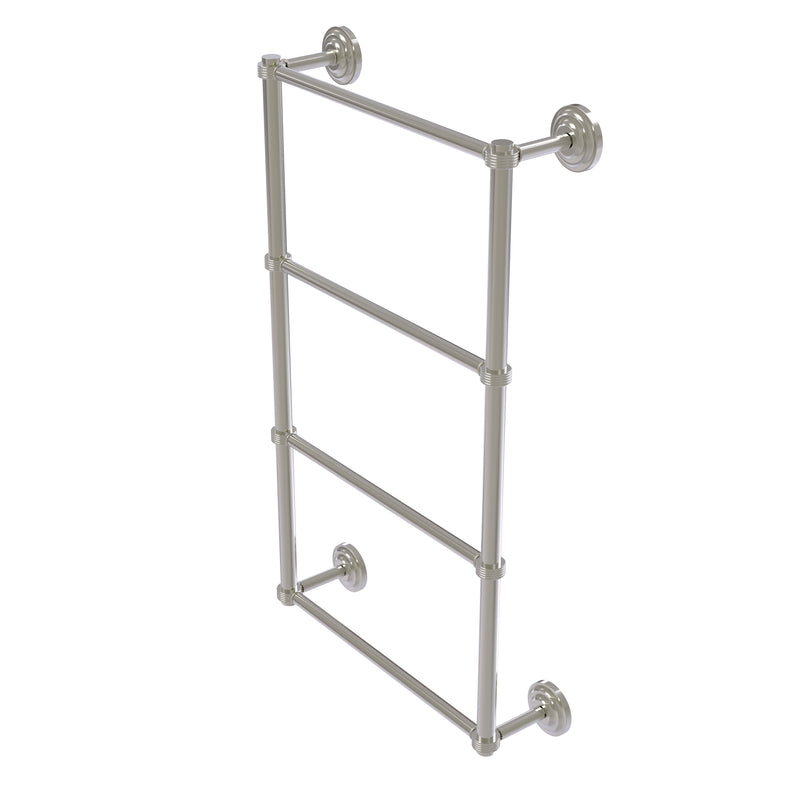 Allied Brass Que New Collection 4 Tier 24 Inch Ladder Towel Bar with Groovy Detail QN-28G-24-SN