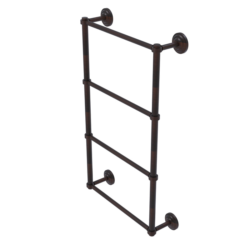 Allied Brass Que New Collection 4 Tier 24 Inch Ladder Towel Bar with Groovy Detail QN-28G-24-VB