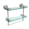 Allied Brass 16 Inch Gallery Double Glass Shelf with Towel Bar QN-2TB-16-GAL-PNI