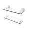 Allied Brass 16 Inch Gallery Double Glass Shelf with Towel Bar QN-2TB-16-GAL-WHM