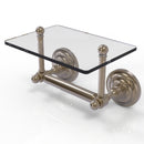 Allied Brass Que New Collection Two Post Toilet Tissue Holder with Glass Shelf QN-GLT-24-PEW