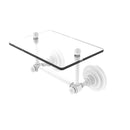 Allied Brass Que New Collection Two Post Toilet Tissue Holder with Glass Shelf QN-GLT-24-WHM