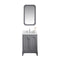 Water Creation Queen 24" Single Sink Quartz Carrara Vanity In Cashmere Gray with F2-0012-01-TL Lavatory Faucet QU24QZ01CG-000TL1201