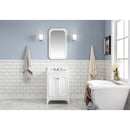 Water Creation Queen 24" Single Sink Quartz Carrara Vanity In Pure White with Matching Mirror QU24QZ05PW-Q21000000