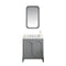 Water Creation Queen 30" Single Sink Quartz Carrara Vanity In Cashmere Gray with Matching Mirror QU30QZ01CG-Q21000000