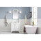 Water Creation Queen 30" Single Sink Quartz Carrara Vanity In Pure White with F2-0009-05-BX Lavatory Faucet QU30QZ05PW-000BX0905
