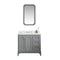 Water Creation Queen 36" Single Sink Quartz Carrara Vanity In Cashmere Gray with Matching Mirror QU36QZ01CG-Q21000000