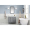 Water Creation Queen 36" Single Sink Quartz Carrara Vanity In Cashmere Gray QU36QZ01CG-000000000