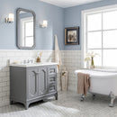 Water Creation Queen 36" Single Sink Quartz Carrara Vanity In Cashmere Gray QU36QZ01CG-000000000