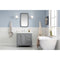 Water Creation Queen 36" Single Sink Quartz Carrara Vanity In Cashmere Gray with F2-0012-01-TL Lavatory Faucet QU36QZ01CG-000TL1201