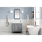 Water Creation Queen 36" Single Sink Quartz Carrara Vanity In Cashmere Gray with F2-0013-01-FX Lavatory Faucet QU36QZ01CG-000FX1301
