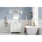 Water Creation Queen 36" Single Sink Quartz Carrara Vanity In Pure White with F2-0013-05-FX Lavatory Faucet QU36QZ05PW-000FX1305