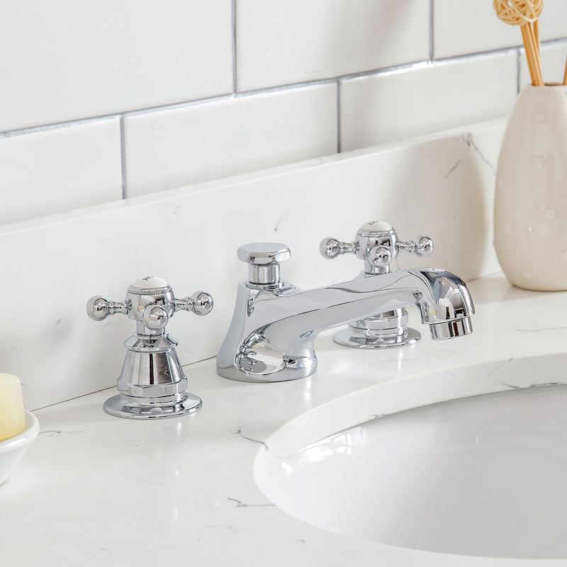Water Creation Queen 48" Single Sink Quartz Carrara Vanity In Cashmere Gray QU48QZ01CG-000000000