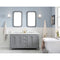 Water Creation Queen 60" Double Sink Quartz Carrara Vanity In Cashmere Gray with F2-0009-01-BX Lavatory Faucet QU60QZ01CG-000BX0901