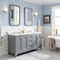 Water Creation Queen 60" Double Sink Quartz Carrara Vanity In Cashmere Gray with F2-0009-01-BX Lavatory Faucet QU60QZ01CG-000BX0901