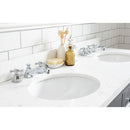 Water Creation Queen 60" Double Sink Quartz Carrara Vanity In Cashmere Gray with Matching Mirror QU60QZ01CG-Q21000000