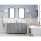 Water Creation Queen 60" Double Sink Quartz Carrara Vanity In Cashmere Gray with F2-0013-01-FX Lavatory Faucet QU60QZ01CG-000FX1301