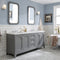 Water Creation Queen 72" Double Sink Quartz Carrara Vanity In Cashmere Gray with Matching Mirror QU72QZ01CG-Q21000000