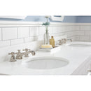 Water Creation Queen 72" Double Sink Quartz Carrara Vanity In Pure White with F2-0009-05-BX Lavatory Faucet QU72QZ05PW-000BX0905