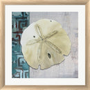 Megan Duncanson Sand Dollar 1 - Side Border And Turquoise Crackle Back White Washed Rounded Oatmeal Faux Wood R808564-AEAEAGJEMY