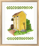 Debbie McMaster Yellow Double Outhouse White Washed Rounded Oatmeal Faux Wood R851362-AEAEAGJEMY