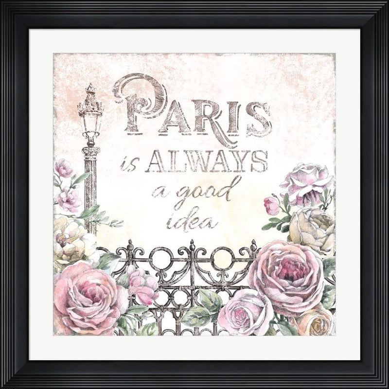 Beth Grove Paris Roses IV Contemporary Stepped Solid Black with Satin Finish R864850-AEAEAGME8E