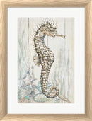 Patricia Pinto Antique Sea Horse I White Washed Rounded Oatmeal Faux Wood R871307-AEAEAGJEMY