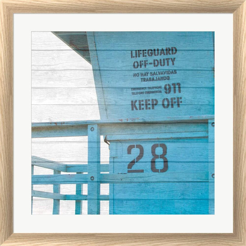 Susan Bryant Life Guard Beach Shack White Washed Rounded Oatmeal Faux Wood R871449-AEAEAGJEMY