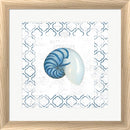 Emily Adams Navy Nautilus Shell on Newsprint White Washed Rounded Oatmeal Faux Wood R873797-AEAEAGJEMY