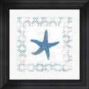 Emily Adams Navy Starfish on Newsprint Contemporary Stepped Solid Black with Satin Finish R873799-AEAEAGME8E