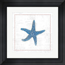 Emily Adams Navy Starfish on Newsprint with Red Contemporary Stepped Solid Black with Satin Finish R873808-AEAEAGME8E