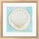 Kathrine Lovell Summer Shells II Teal and Gold White Washed Rounded Oatmeal Faux Wood R879488-AEAEAGJEMY