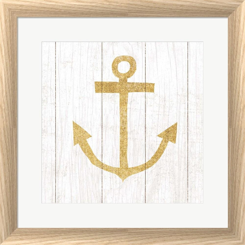 Michael Mullan Beachscape III Anchor Gold Neutral White Washed Rounded Oatmeal Faux Wood R899145-AEAEAGJEMY