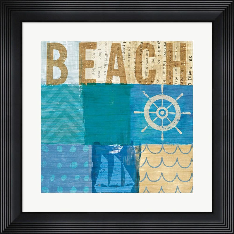 Michael Mullan Beachscape Collage IV Contemporary Stepped Solid Black with Satin Finish R899176-AEAEAGME8E