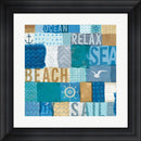 Michael Mullan Beachscape Collage I Contemporary Stepped Solid Black with Satin Finish R899180-AEAEAGME8E