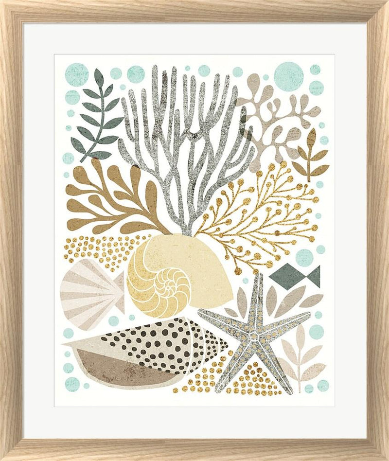 Michael Mullan Under Sea Treasures VI Gold Neutral White Washed Rounded Oatmeal Faux Wood R899199-AEAEAGJEMY