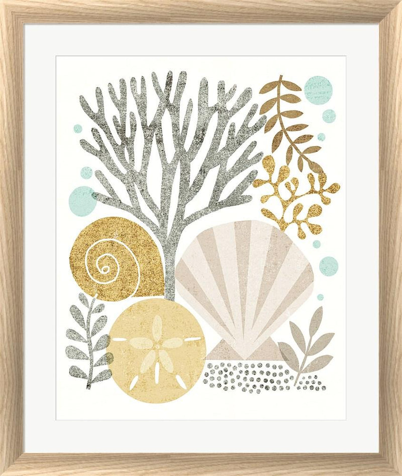 Michael Mullan Under Sea Treasures V Gold Neutral White Washed Rounded Oatmeal Faux Wood R899202-AEAEAGJEMY