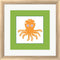 Linda Woods Cute Orange Octopus White Washed Rounded Oatmeal Faux Wood R940130-AEAEAGJEMY