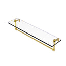 Allied Brass 22 Inch Glass Vanity Shelf with Integrated Towel Bar RC-1-22TB-PB