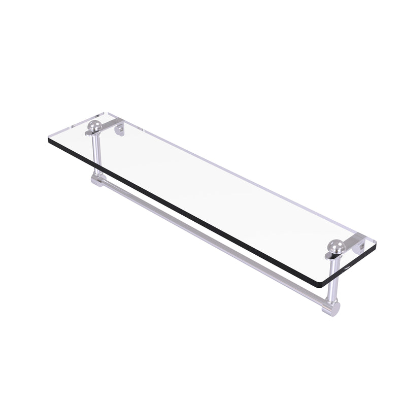 Allied Brass 22 Inch Glass Vanity Shelf with Integrated Towel Bar RC-1-22TB-SCH