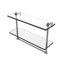 Allied Brass 16 Inch Two Tiered Glass Shelf with Integrated Towel Bar RC-2-16TB-GYM