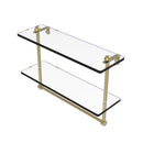 Allied Brass 16 Inch Two Tiered Glass Shelf with Integrated Towel Bar RC-2-16TB-SBR